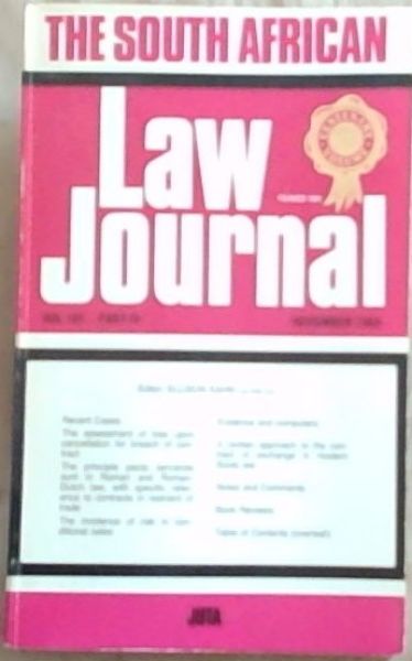 The South African Law Journal: Volume 101, Part 4