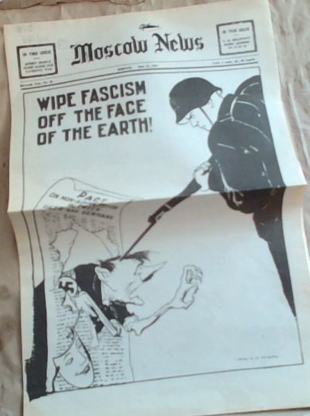 Original 2nd World War Newspaper. -2 pages; Moscow News, June 27, 1941, 11th year, No 25