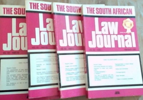 The South African Law Journal: Volume 101: Part 1-4