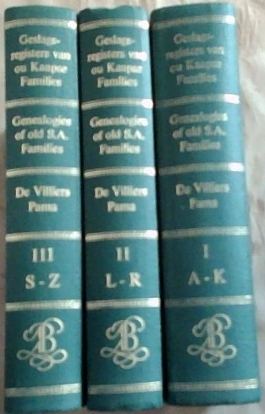 Genealogies of Old South African Families / Geslagsregisters van die Ou Kaapse Families. 3 Volume Set