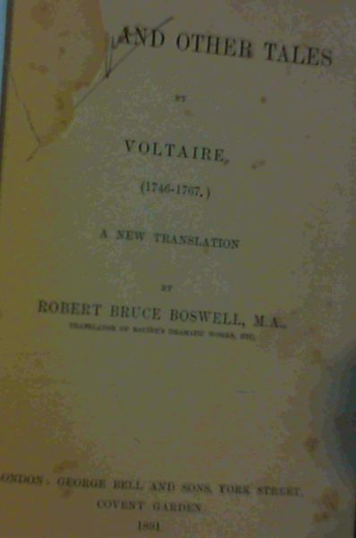 Voltaire's tales; Zadig and other tales