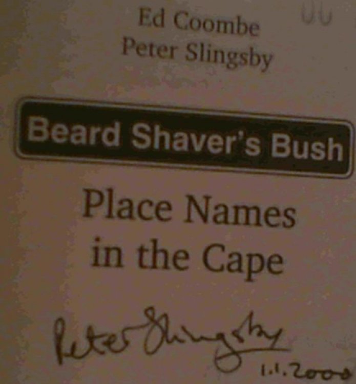 Beard shaver's bush: Place names in the Cape