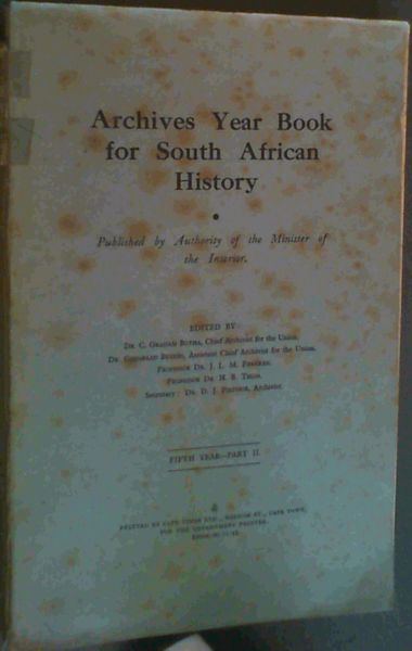 Archives Year Book for South African History Fifth Year- Part 2