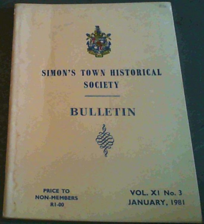 Simon's Town Historical Society: Bulletin Vol XI No 3 January, 1981