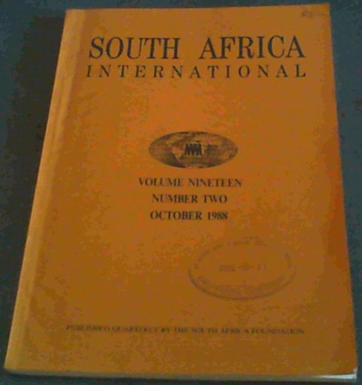 Image for South Africa International : Volume Nineteen Number Two October 1988 South Africa International : Volume Nineteen Number Two October 1988