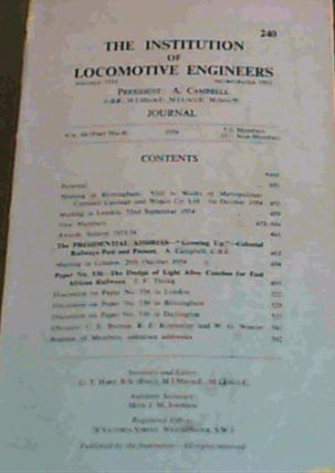 The Institution of Locomotive Engineers Vol 44 (Part No. 4) 1954