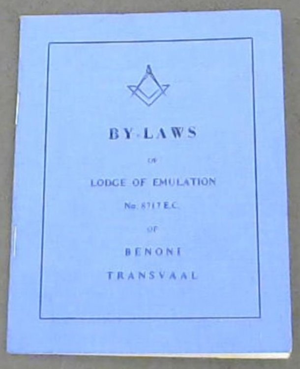 By-Laws of Lodge of Emulation No 8717 E.C. of Benoni, Transvaal