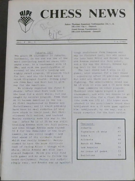 Chess News - Vol. 6 No. 6 1.4.1982