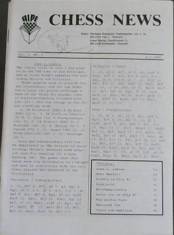 Chess News - Vol. 6 No. 5 8.3.1982