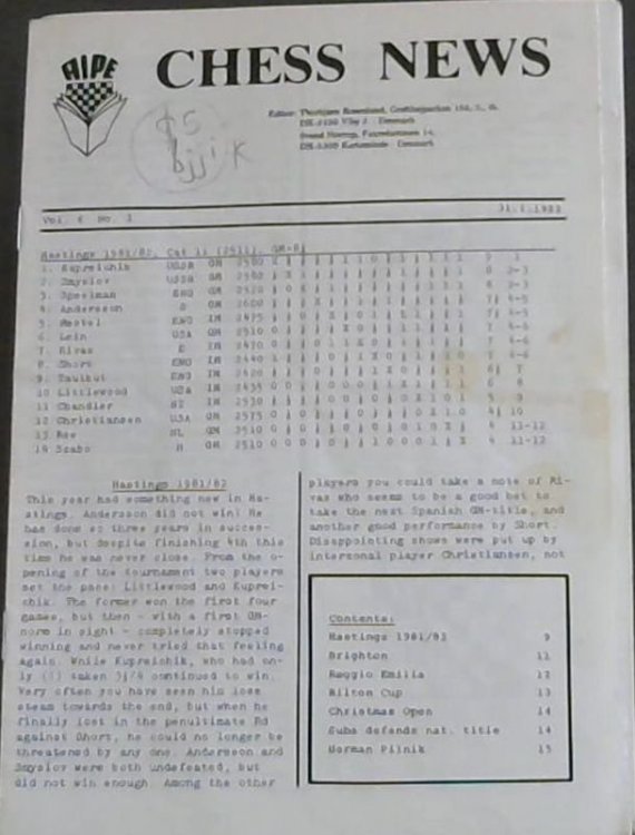 Chess News - Vol. 6 No. 2 31.1.1982