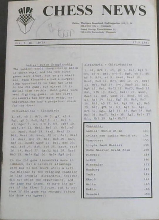 Chess News - Vol. 5 No. 18-19 17.9.1981