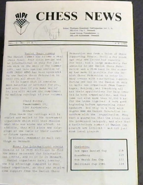 Chess News - Vol. 5 No. 14A 4.8.1981