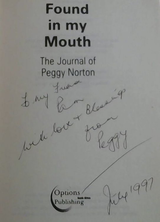 Found in my mouth: The journal of Peggy Norton