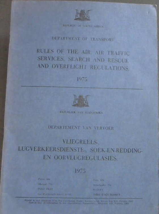 Rules Of The Air,Air Traffic Services, Search & Rescue & Overflight Regulations 1975