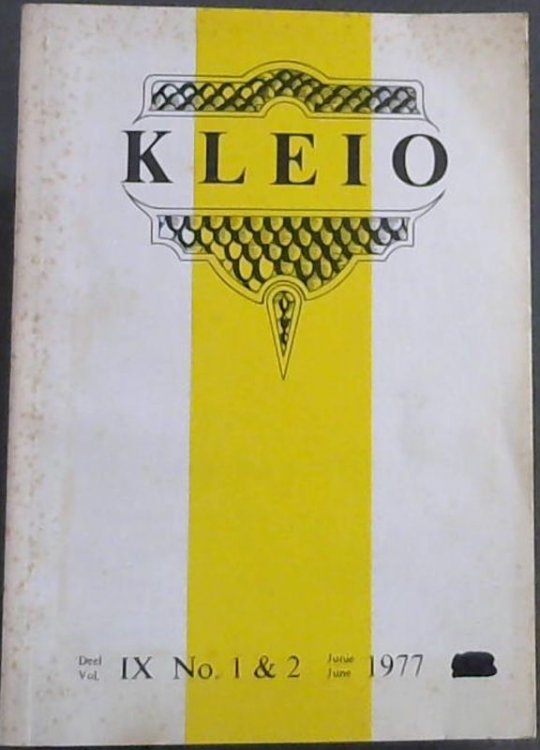 Kleio. Vol 9, No. 1 & 2 June 1977