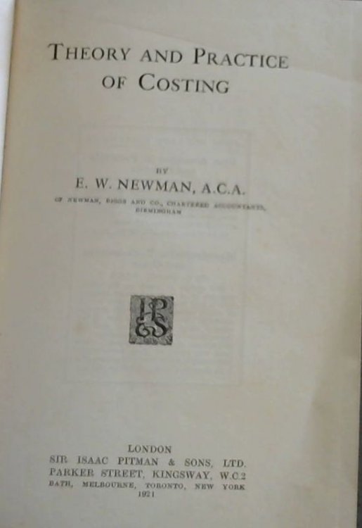 Theory and Practice of Costing