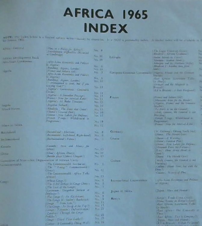Africa 1965 Index