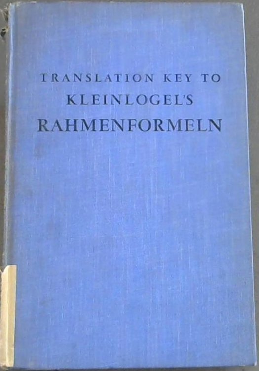 Translation Key to Kleinlogel's Rahmenformeln