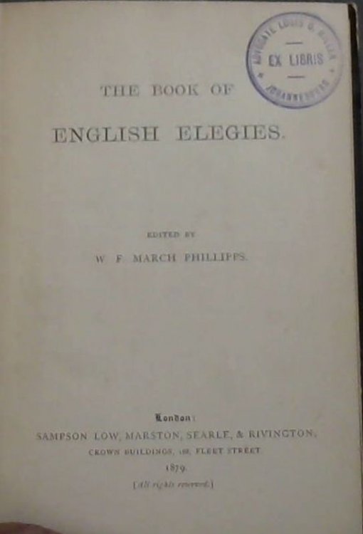 Image for The Book of English Elegies The Book of English Elegies