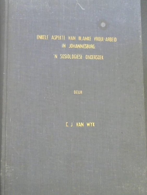 Enkele Aspekte van Blanke Vroue-Arbeid in Johannesburg: 'n Sosiologiese Ondersoek : Voorgel ter vervulling van die vereistes vir die graad MA in die Fakulteit Lettere en Wysbegeerte, Universiteit van Pretoria, Pretoria