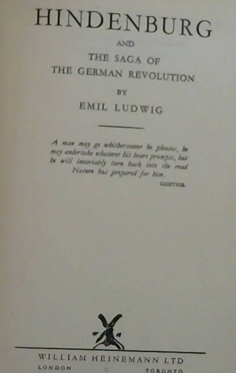 Hindenburg and Saga of the German Revolution