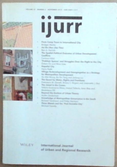 IJURR - International Journal of Urban and Regional Research. volume 42 number 6. November 2018