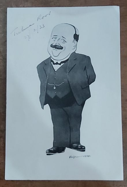 Caricature Print of Tielman Roos (Signed an dated)