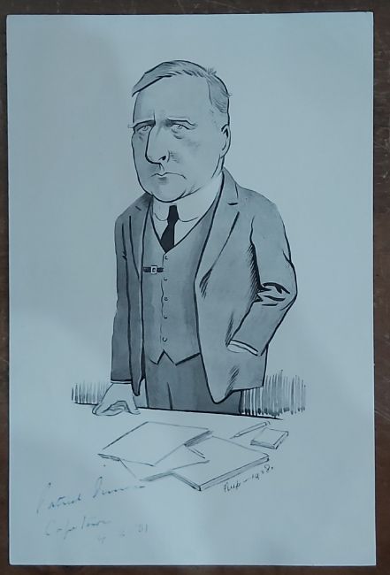 Patrick Duncan printed caricature, signed and dated in Ink by Duncan