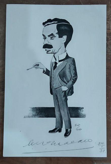 Caricature Print of C.W. Malan (Signed by C.W.)