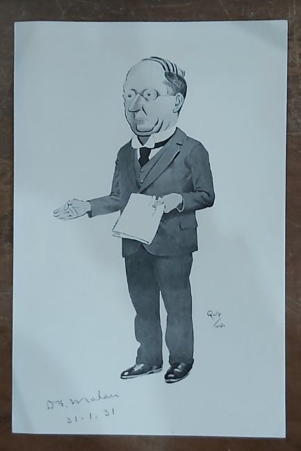 Caricature Print of D.F. Malan (Signed by D.F.)