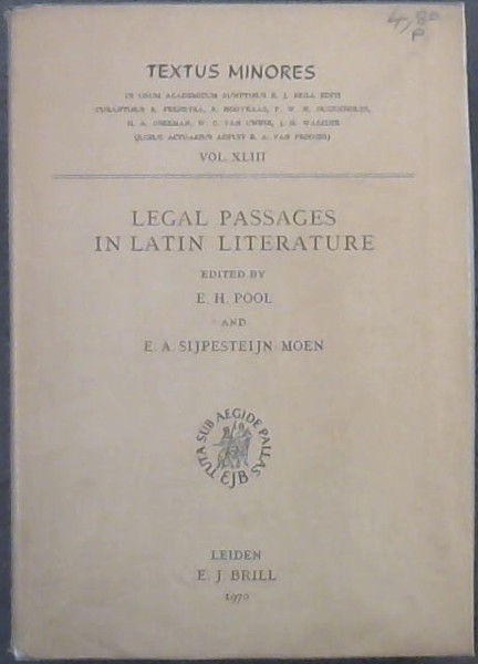 Legal Passages In Latin Literature