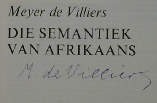 Image for Die Semantiek van Afrikaans Die Semantiek van Afrikaans