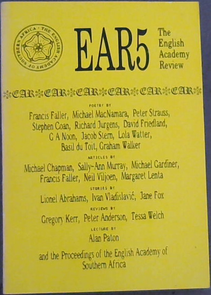 Image for EAR5 : The English Academy Review Vol 5 - 1988 EAR5 : The English Academy Review Vol 5 - 1988