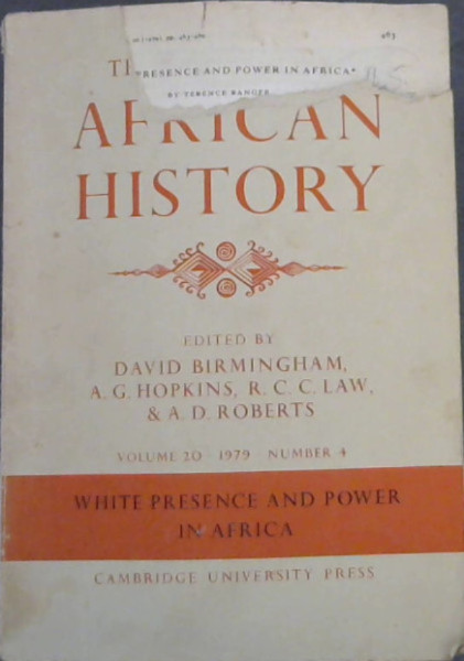 The Journal of African History Volume 20, Number 4 . 1979