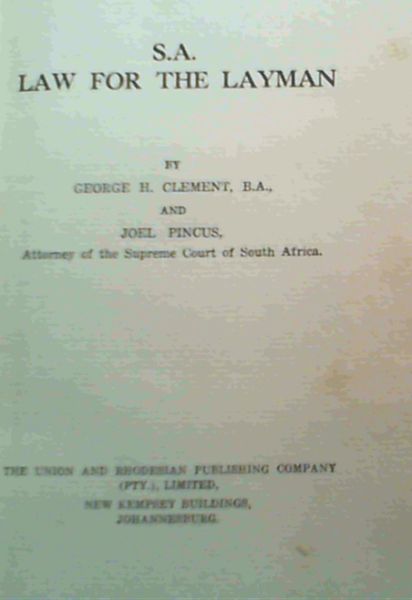 S.A. Law for the Layman