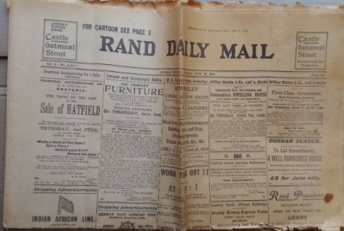 Rand Daily Mail Vol 8 No.2317 Tuesday May 31 1910