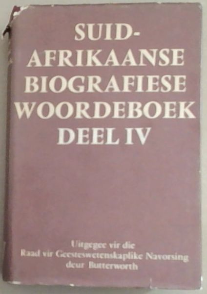 Suid-Afrikaanse Biografiese Woordeboek: deel 4