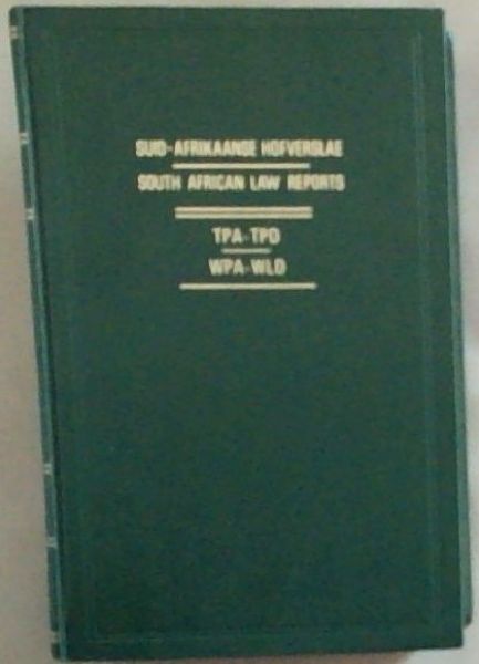 South African Law Reports, Suid-Afrikaanse Horverslae TPA-TPD, WPA-WLD (Transvaal Law Reports Cases Decided in the Transvaal Supreme Court 1910 January-May Supreme Court of South Africa Cases Decided in the Transvaal Provincial Division 1910 June-December) Volume 1 only