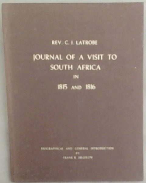 Journal of a Visit to South Africa in 1815 and 1816