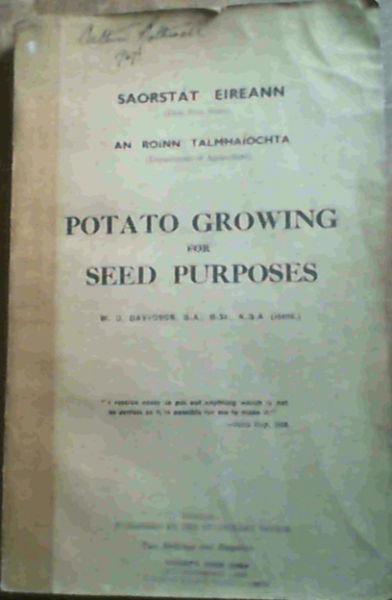 Potato Growing for Seed Purposes