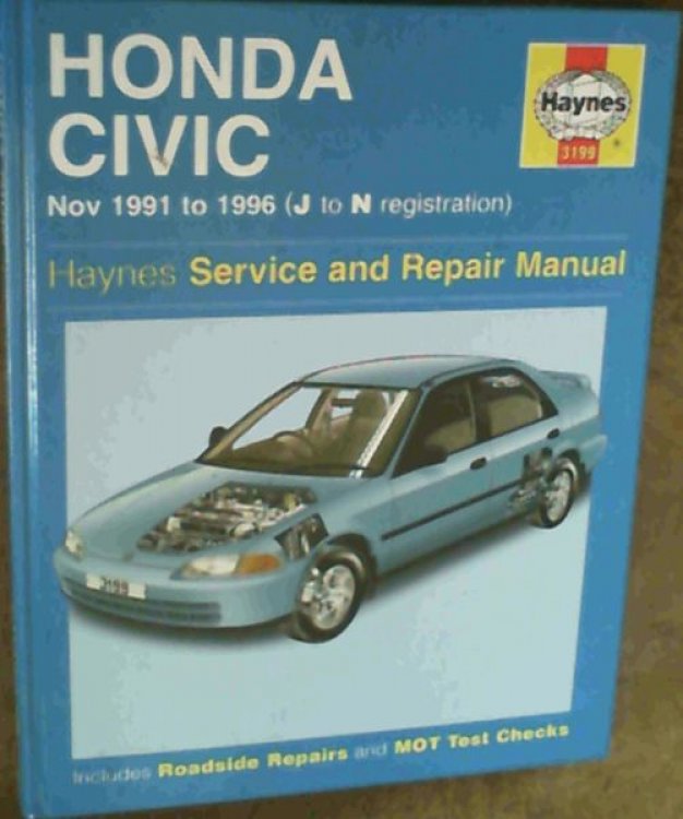 Haynes Service and Repair Manual : Honda Civic Nov 1991 to 1996 (J to N registration)