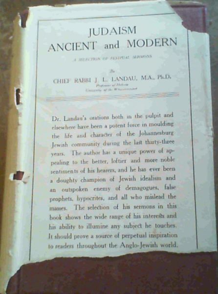 Image for Judaism Ancient and Modern - a selection of festival sermons Judaism Ancient and Modern - a selection of festival sermons