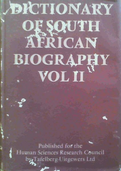 Image for Dictionary of South African Biography: 2vols Dictionary of South African Biography: 2vols