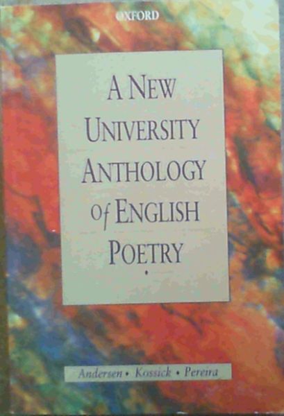 Image for A New University Anthology of English Poetry A New University Anthology of English Poetry