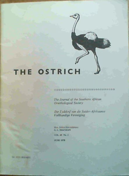 The Ostrich : The Journal of the Southern African Ornithological Society, Vol. 49 No. 2, June 1978
