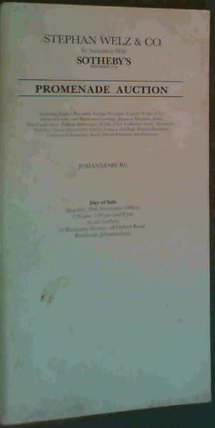 Auction Catalogue: Promenade Auction - Monday, 20th November 1989, Rosebank, Johannesburg