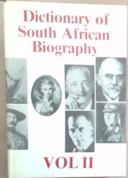 Image for Dictionary of South African Biography: Vol 2 Dictionary of South African Biography: Vol 2