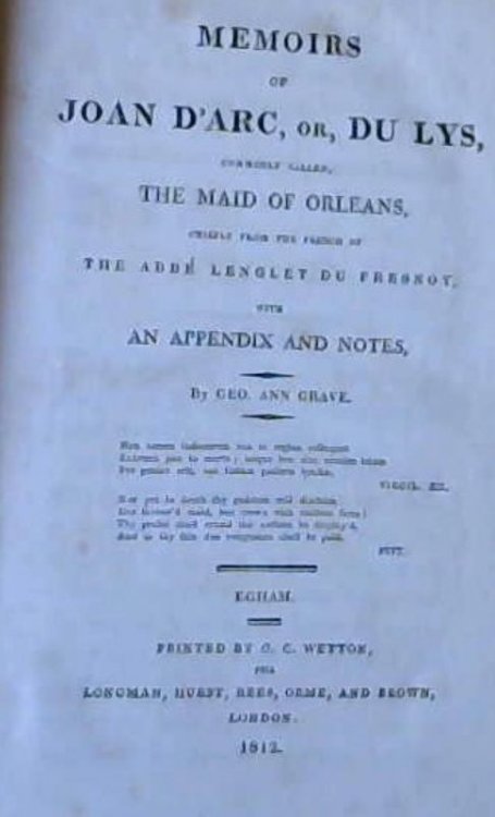 Image for Memoirs of Joan D'Arc, or, Du Lys, Commonly Called the Maid of Orleans Memoirs of Joan D'Arc, or, Du Lys, Commonly Called the Maid of Orleans