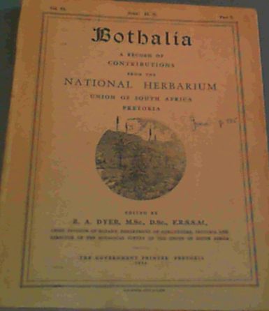 Bothalia; A Record of contributions from the National Herbarium Union of South Africa Pretoria (Volume VI, Part 2)
