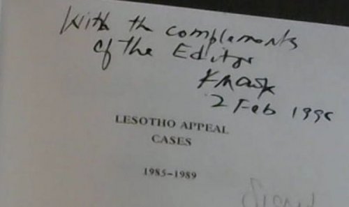 The Lesotho Appeal Cases 1985-1989